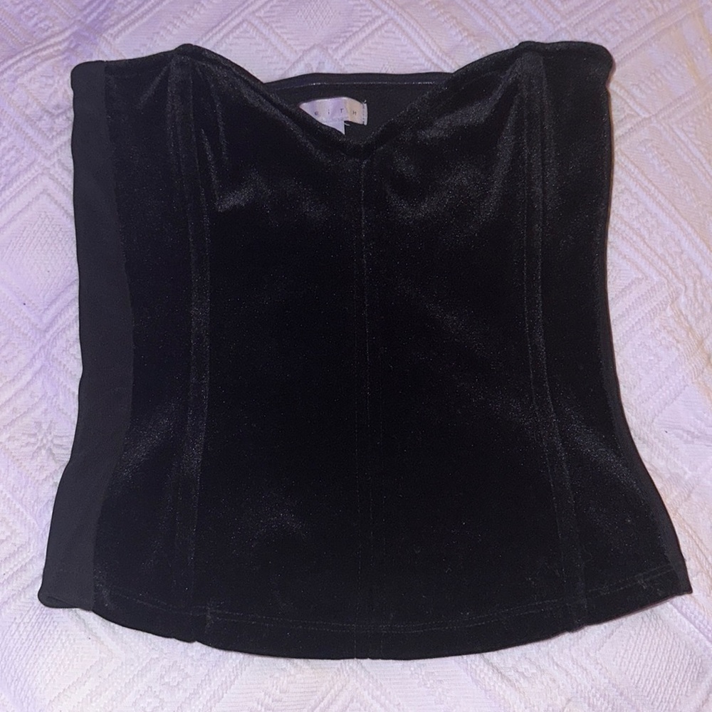 Keith black velvet corset